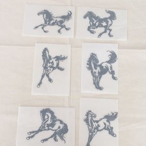 Vintage paper cut out of YangChow, Wild Horses, set of 6